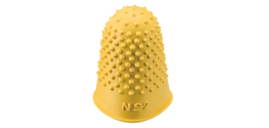 Doigtiers caoutchouc 18 mm n° 2 jaune - Sachet de 12