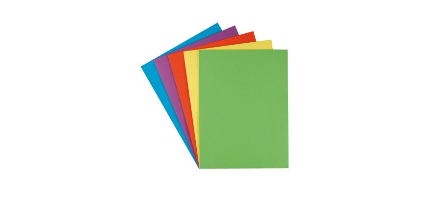 Chemise coin papier double poches Exacompta A4 dossier 210 g couleurs assorties - Paquet de 25