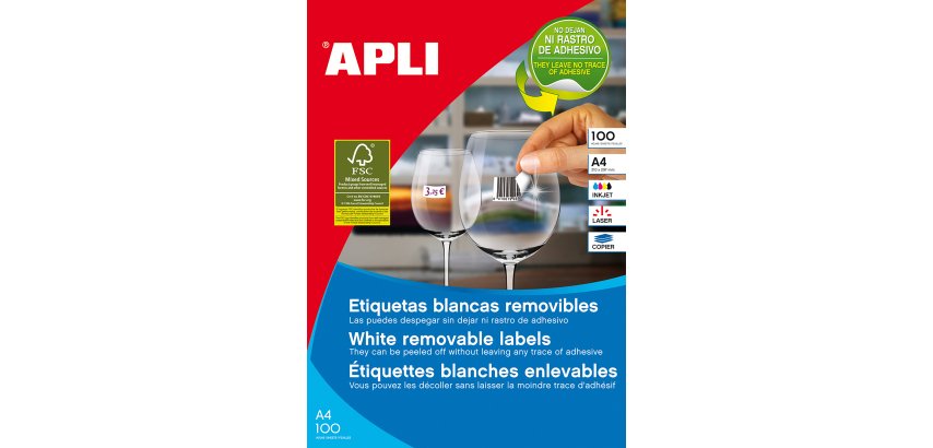Etiquetas removibles 48,5 x 24,4 mm Apli 3054