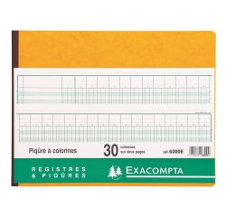 Registre piqûre 30 colonnes Exacompta 6300