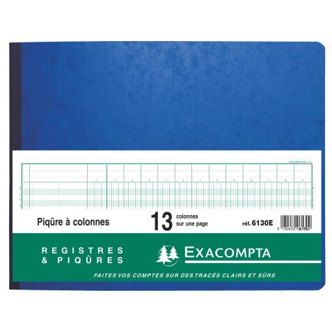 Registre piqûre 13 colonnes Exacompta 6130