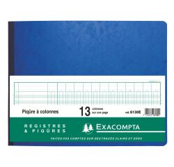 Registre piqûre 13 colonnes Exacompta 6130
