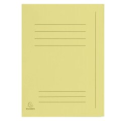 Subcarpetas pre-impresas 3 solapas Exacompta - Paquete de 50 amarillo