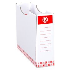 Etui de classement carton Bruneau dos 8 cm rouge