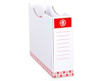 Etui de classement carton Bruneau dos 8 cm rouge