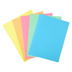 Chemise dossier 1 rabat latéral Exacompta 24 x 32 cm couleurs pastel - Paquet de 50
