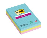 Notes lignées repositionnables couleurs Cosmic Super Sticky Post-it 101 x 152 mm assortis - bloc de 90 feuilles
