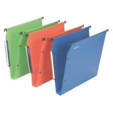 Suspension files for cabinets 33 cm, polypropylene, bottom 30 mm, assorted colours