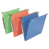 Suspension files for cabinets 33 cm, polypropylene, bottom 15 mm, assorted colours