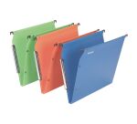 Dossier suspendu plastique Esselte pour armoires fond 15 mm à bouton pression - couleurs assorties