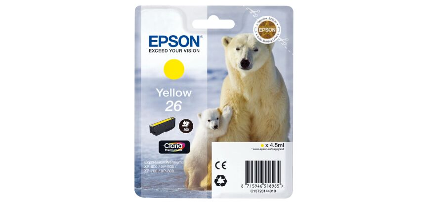 Cartouche Epson 26 couleurs séparées pour imprimante jet d'encre