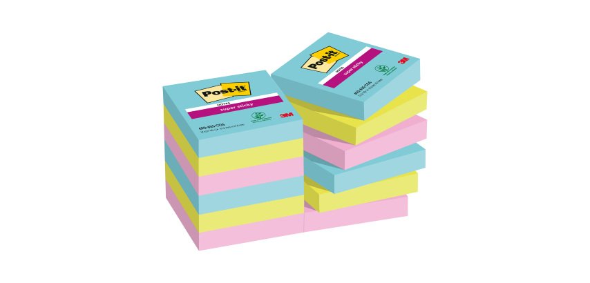 Notes couleurs Cosmic Super Sticky Post-it 46,7 x 46,7 mm - Bloc de 90 feuilles