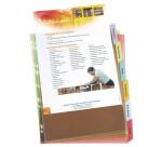 Intercalaire pochette A4+ Oxford plastique coloré 6 onglets - 1 jeu