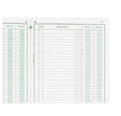Registre standard 2 colonnes recettes dépenses Exacompta 930E, 19 x 21 cm 80 pages