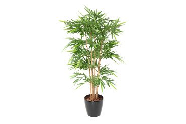 Artificial plant Bamboo for inside + round pot in anthracite grey