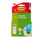 Languettes adhésives command 3M pour posters - Blister de 12