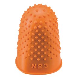 Vingerhoed rubber 20 mm n° 3 oranje - Zakje van 12