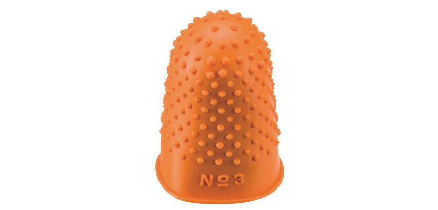Doigtiers caoutchouc 20 mm n° 3 orange - Sachet de 12