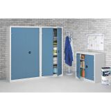 Armoire d'atelier monobloc H 198 x L 100 x P 53 cm corps gris - portes grises