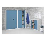 Armoire d'atelier monobloc H 198 x L 100 x P 53 cm corps gris - portes grises