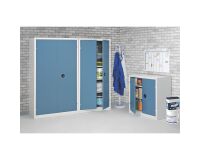 Armoire d'atelier monobloc H 198 x L 100 x P 53 cm corps gris - portes grises