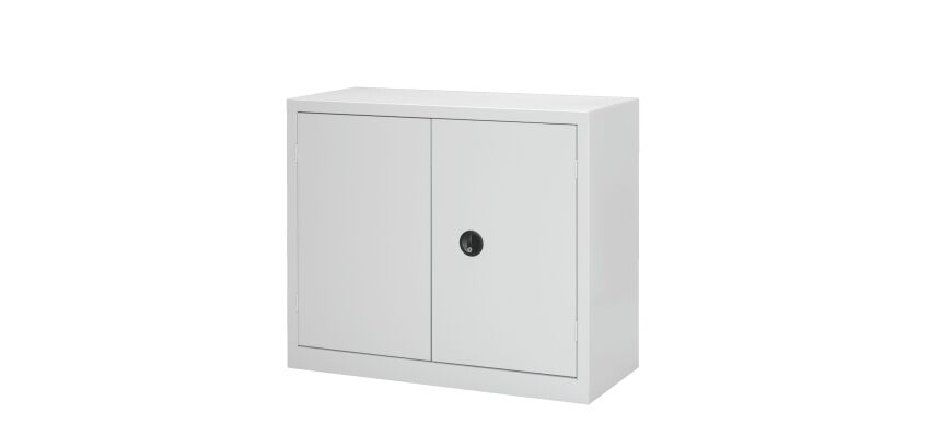 Armoire d'atelier monobloc H 100 x L 120 x P 53 cm corps gris - portes grises