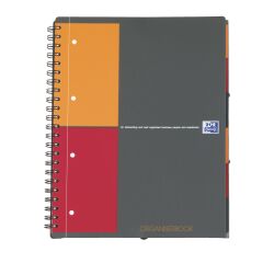 Spiral notebook Oxford Organizerbook A4 checkered 5x5 160 pages