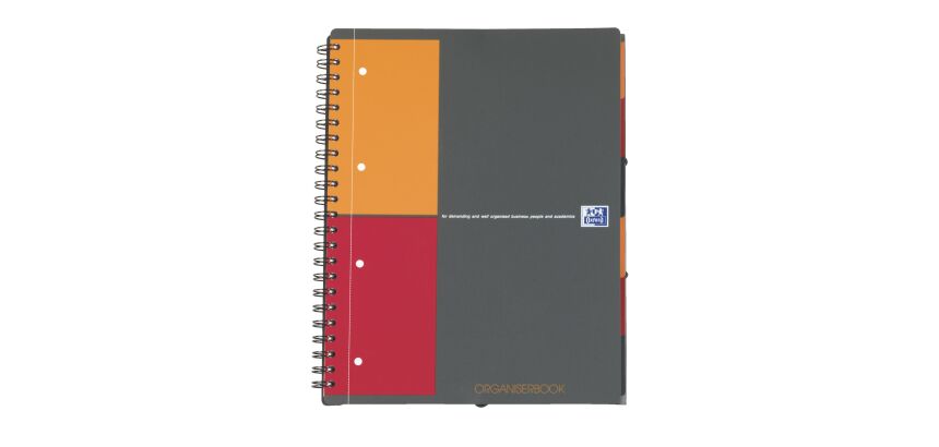 Cahier à spirales Oxford Organiserbook A4 24 x 32 cm - petits carreaux - 160 pages
