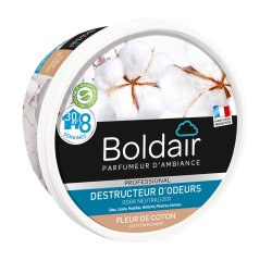 Désodorisant gel Boldair destructeur d'odeurs fleur de coton - pot de 300 g