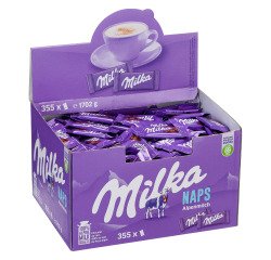 Box of 370 Naps with milk chocolate Milka bag 4,6 g