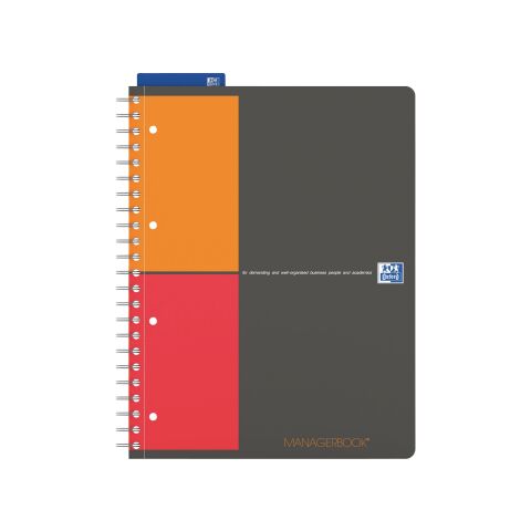 Cuaderno espiral Oxford International Managerbook A4+ 23 x 29,7 cm - blanco rayado - 160 páginas