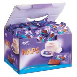 Napolitains chocolat au lait individuels Milka - Boîte de 1,7 kg - 355 pièces