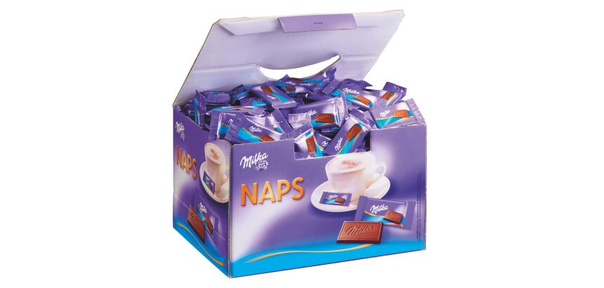 Napolitains au lait Milka, sachet 4,6 g - Boîte de 355