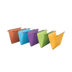 Sortiment farbige Hängemappen Ultimate L'Oblique aus Kraftkarton für Schubladen 33 cm - Boden 15 mm