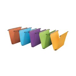 Suspension files Ultimate by L'Oblique in kraft assorted colors for drawers 33 cm bottom 30 mm