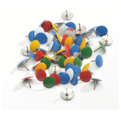 Punaises 9 mm couleurs assorties pointe extra fine - Boîte de 100