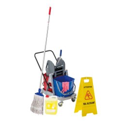 Cleaning set with cart 2 x 18 l