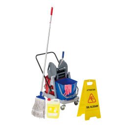 Cleaning set with cart 2 x 18 l
