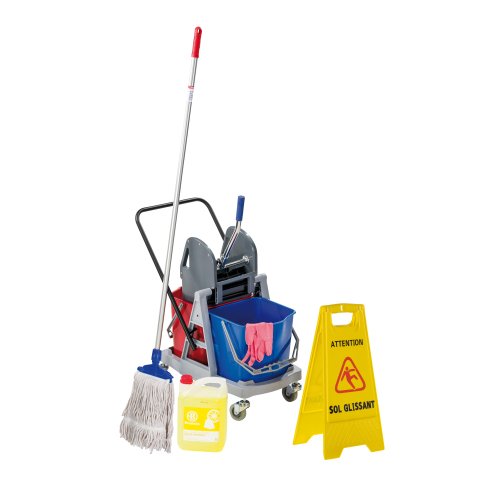 Cleaning set with cart 2 x 18 l