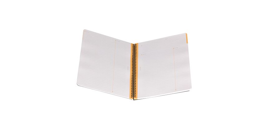 Cahier spirales meetingbook Rhodiactive A4 pré-imprimé 22,5 x 29,7 cm - 160 pages