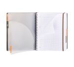 Cahier spirales probook Rhodiactive A4+ 23 x 30 cm - petits carreaux - 160 pages