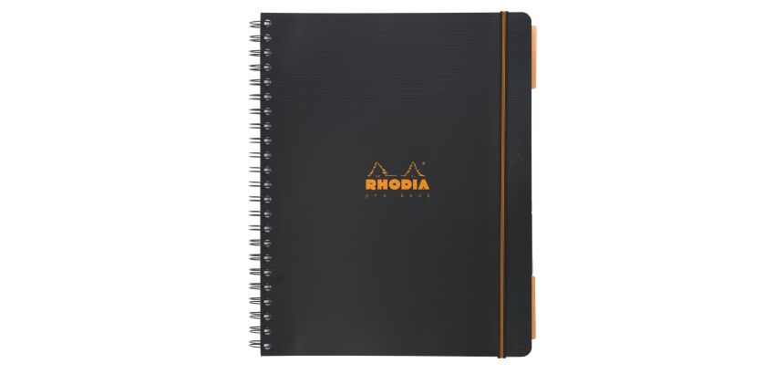 Cahier spirales probook Rhodiactive A4+ 23 x 30 cm - petits carreaux - 160 pages