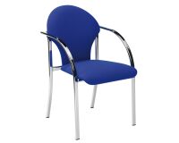 Fauteuil de réunion Visa pieds chromés empilable - bleu