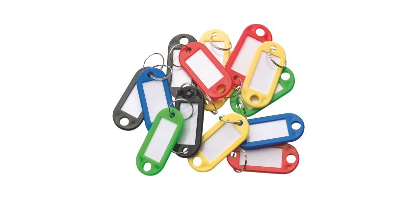 Porte-clés couleurs assorties vives - Boite de 100
