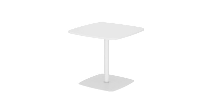 Table de réunion/restauration blanche 2 places L 100 x P 100 cm - Tamaris