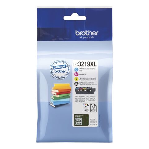 Brother LC3219XL Pack de 4 cartuchos originales negro + tricolor de alta capacidad (3000 + 3 x 1500 páginas)