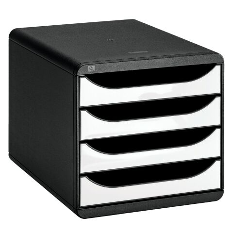 Módulo archivador de 4 cajones Exacompta Big Box negro tiradores azul