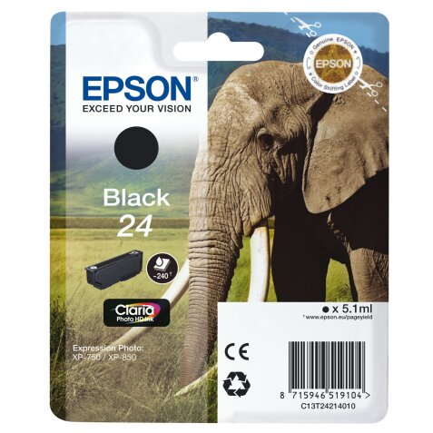 Cartouche Epson 24 noire pour imprimante jet d'encre