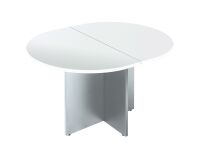 Table modulaire L 140 cm plateau blanc pieds croix Essens
