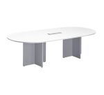Table modulaire L 140 cm plateau blanc pieds croix Essens